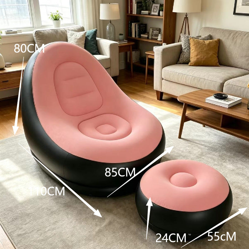 For Lazy People - Portable Inflatable Lounge Chair with Ottoman