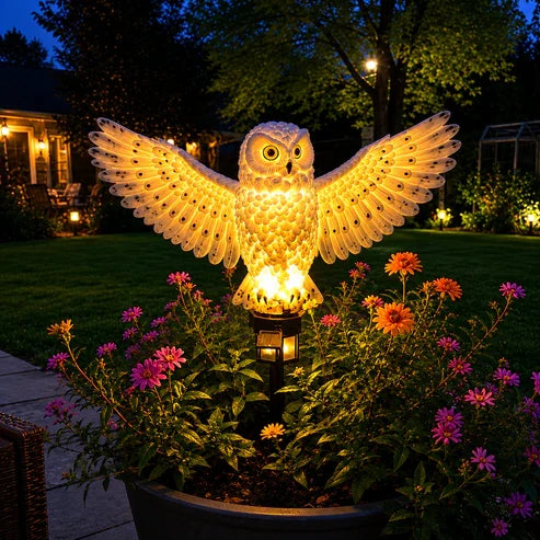 🦉 Brighten up your garden paths today with solar-powered owl path lights!