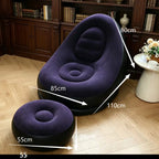 For Lazy People - Portable Inflatable Lounge Chair with Ottoman