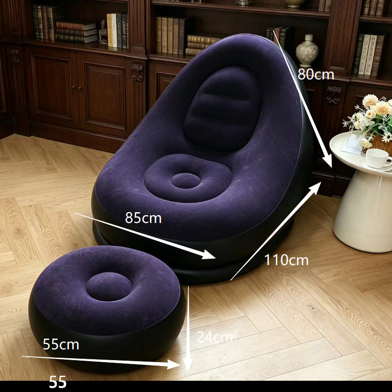 For Lazy People - Portable Inflatable Lounge Chair with Ottoman