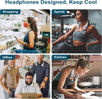 CIVPOWER Neck Fan: Portable Personal Neck Cooling Rechargeable Bladeless Fan - Hands Free 3 Speed 4000 mAh Battery USB Operated Wearable Headphone Design - Gift for Men Women Outdoor