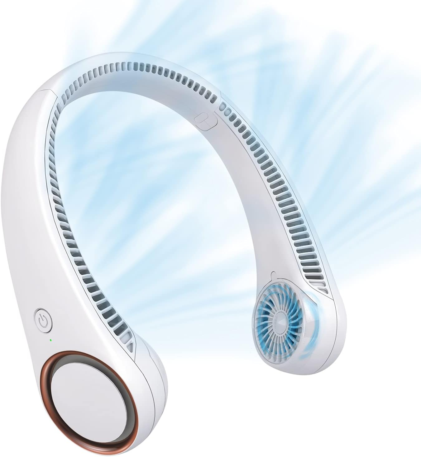 CIVPOWER Neck Fan: Portable Personal Neck Cooling Rechargeable Bladeless Fan - Hands Free 3 Speed 4000 mAh Battery USB Operated Wearable Headphone Design - Gift for Men Women Outdoor