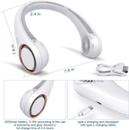CIVPOWER Neck Fan: Portable Personal Neck Cooling Rechargeable Bladeless Fan - Hands Free 3 Speed 4000 mAh Battery USB Operated Wearable Headphone Design - Gift for Men Women Outdoor