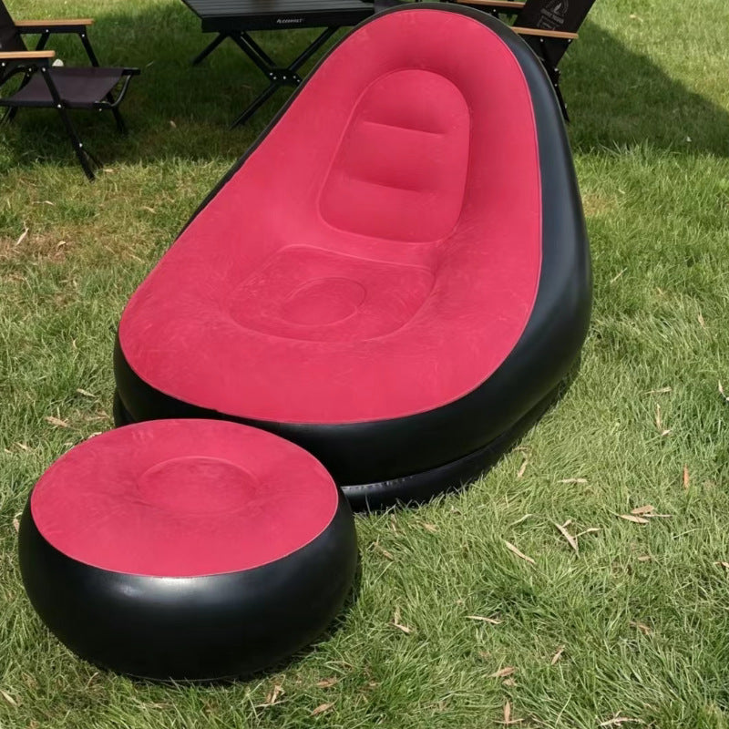 For Lazy People - Portable Inflatable Lounge Chair with Ottoman