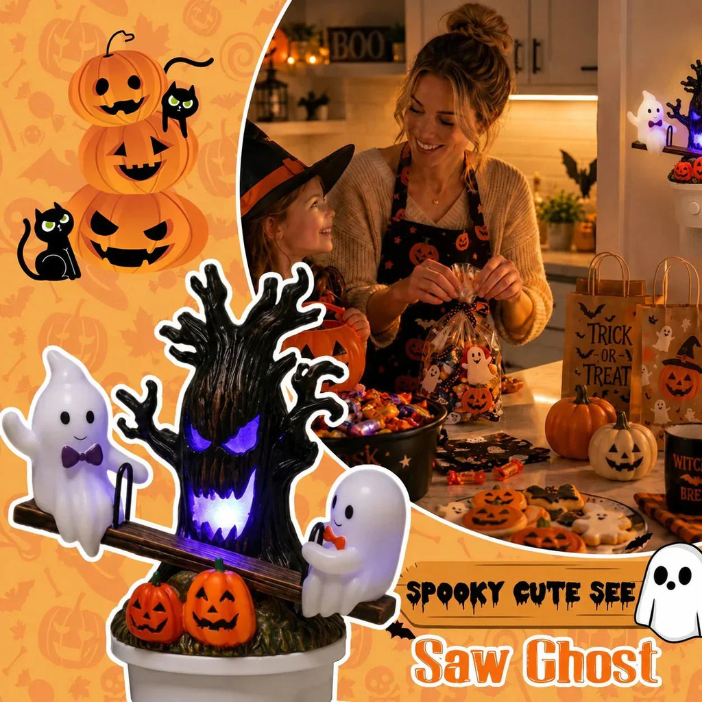 Animated Ghost on Seesaw Plug-in LED Night Light