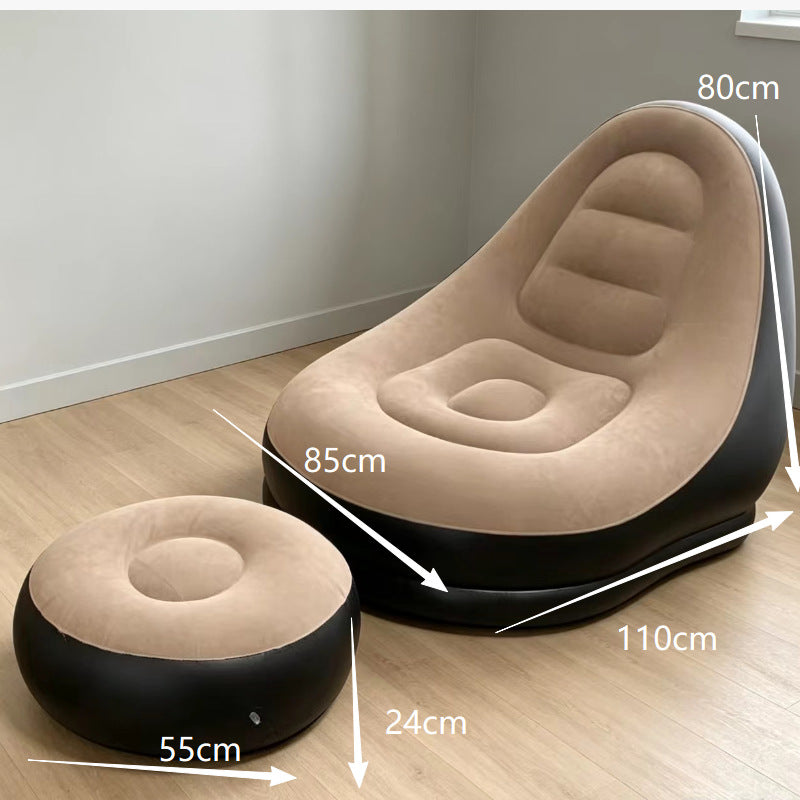 For Lazy People - Portable Inflatable Lounge Chair with Ottoman