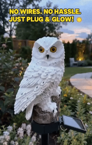 🦉 Brighten up your garden paths today with solar-powered owl path lights!