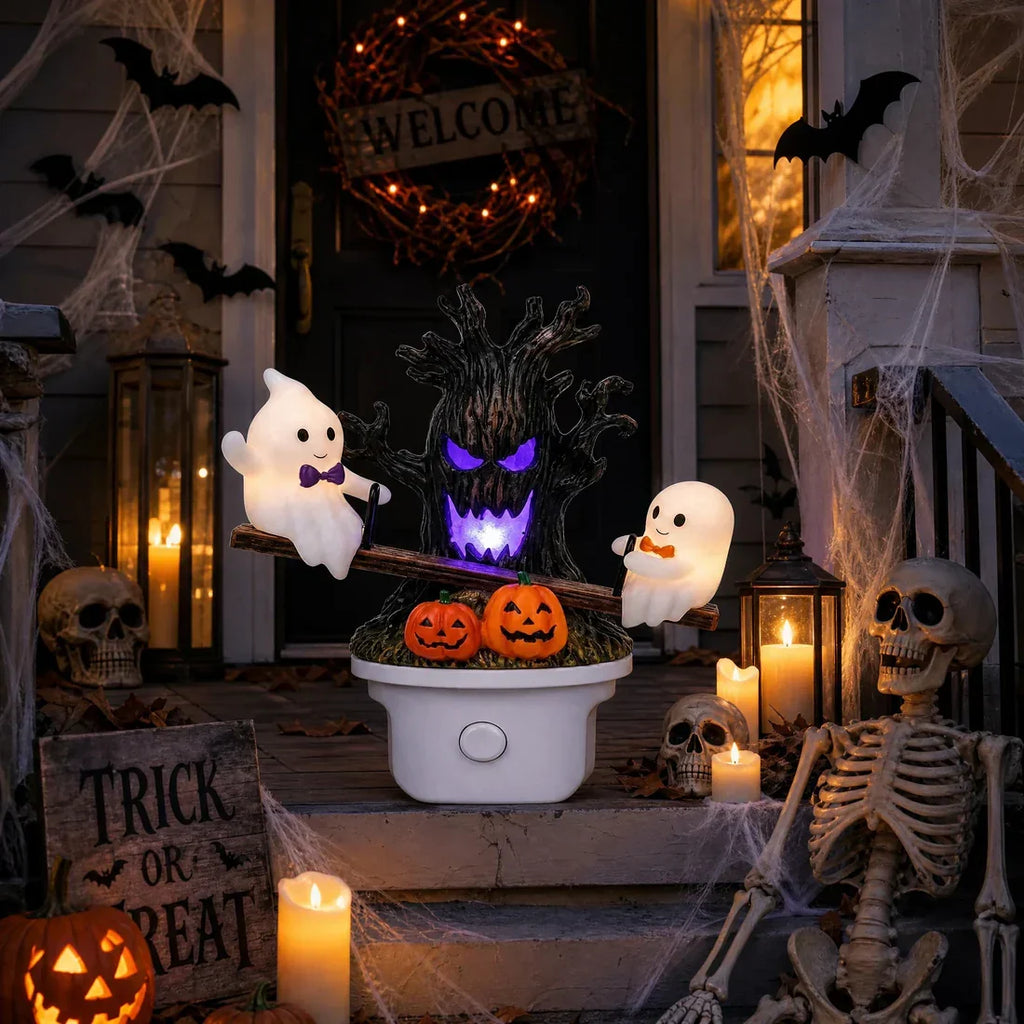 Animated Ghost on Seesaw Plug-in LED Night Light