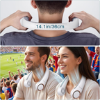 CIVPOWER Neck Fan: Portable Personal Neck Cooling Rechargeable Bladeless Fan - Hands Free 3 Speed 4000 mAh Battery USB Operated Wearable Headphone Design - Gift for Men Women Outdoor