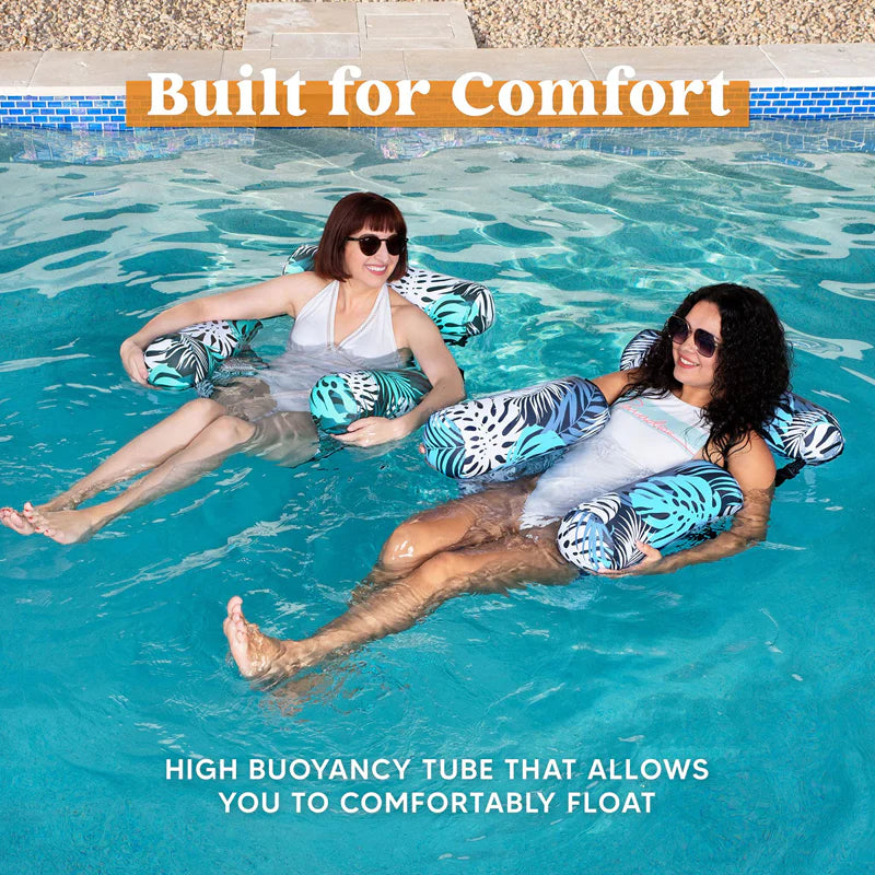 💎 50% off inflatable pool lounge chairs! 💎 Tropical leaf pattern, ultra-lightweight and puncture-resistant PVC material ✨