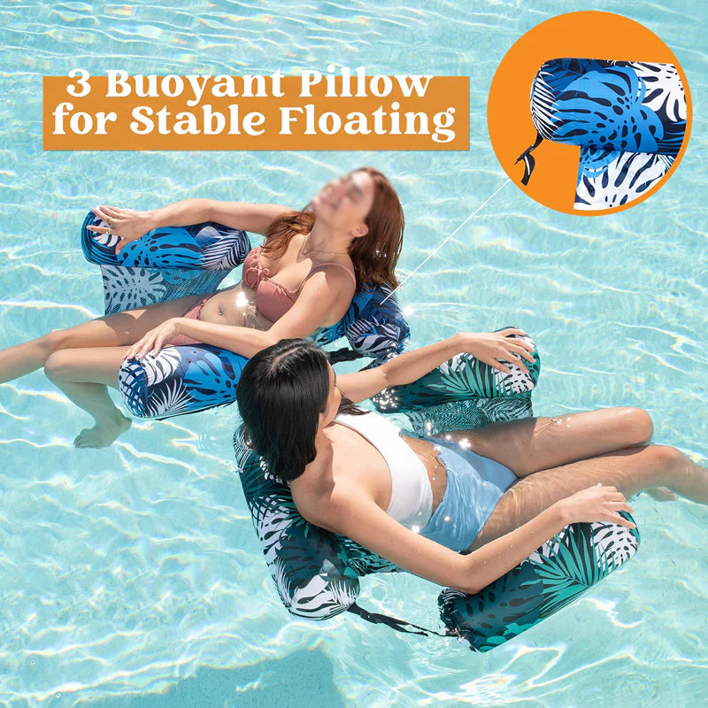💎 50% off inflatable pool lounge chairs! 💎 Tropical leaf pattern, ultra-lightweight and puncture-resistant PVC material ✨