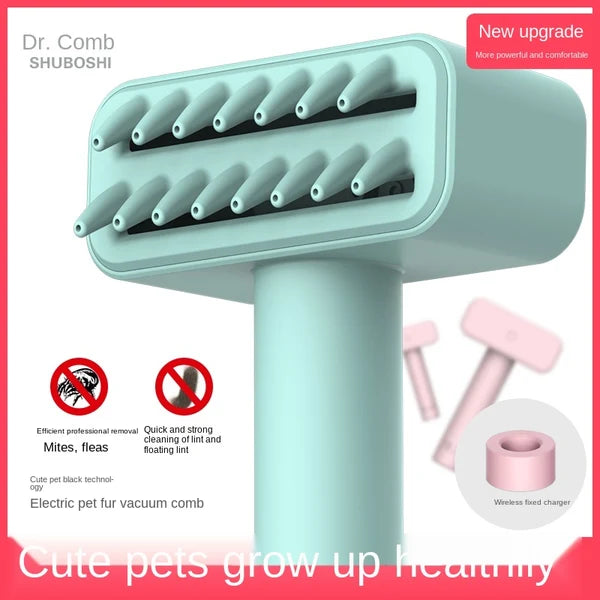 Wireless Electric Pet Comb for Flea Removal, Dog Grooming & Fur Cleaning